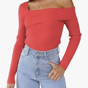 Coral orange sweater